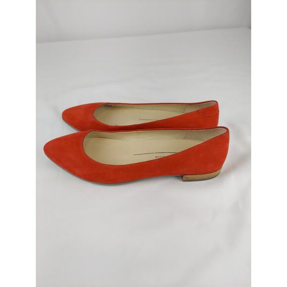 ECCO Women's Red Nubuck Leather Pointed Ballerina Flat Size 36 EU, 5-5.5 US - Picture 2 of 10